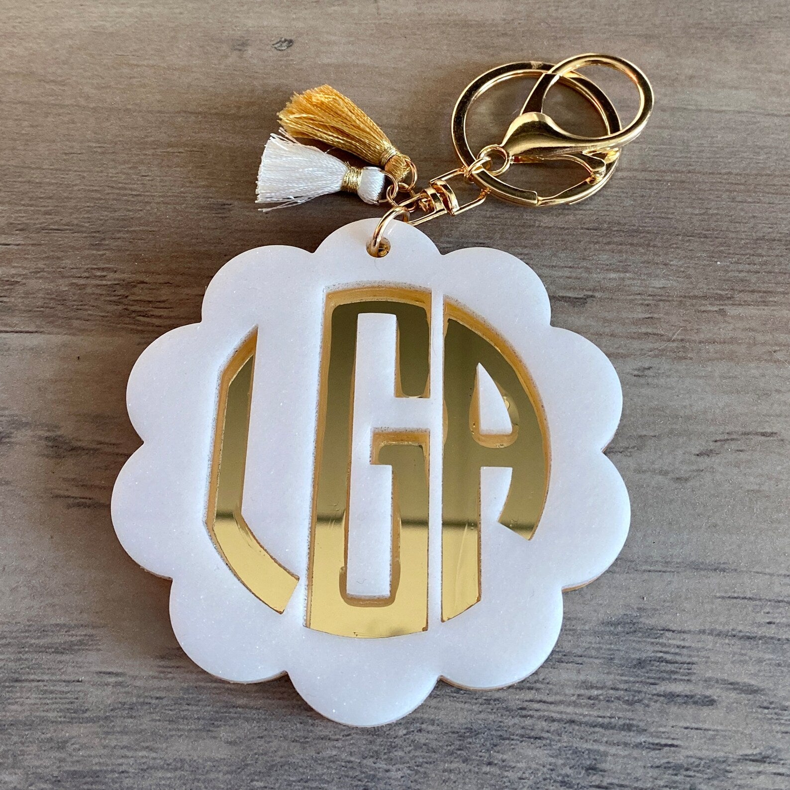 Acrylic on sale monogram keychain