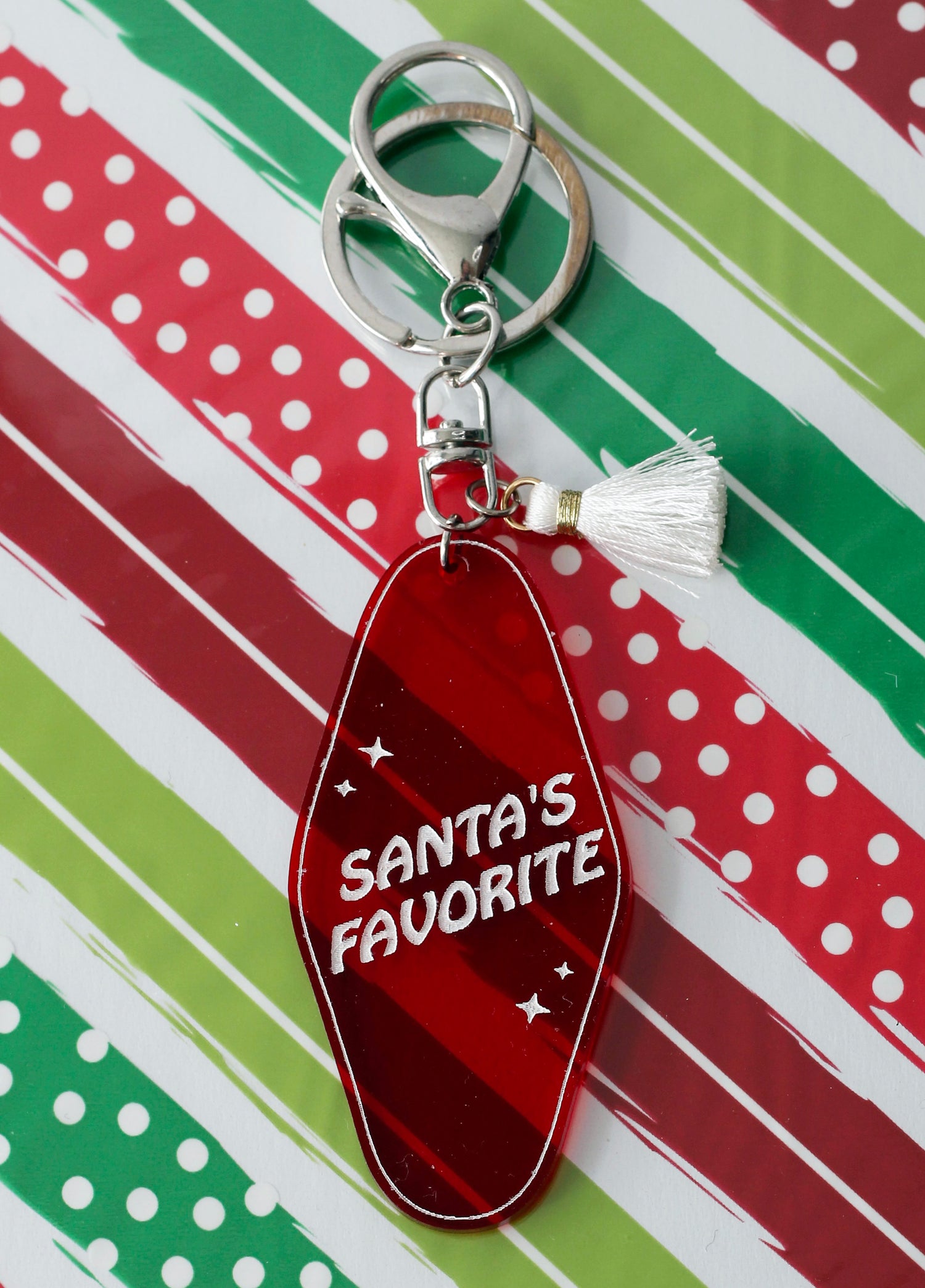 Holiday Themed Vintage Style Acrylic Keychain