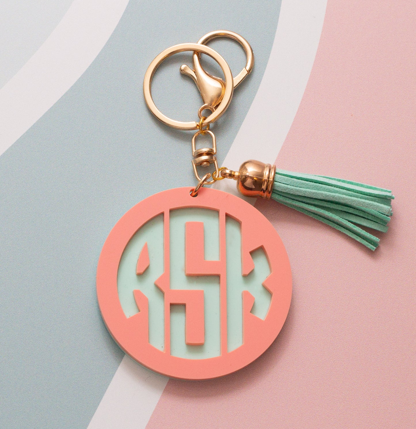 Layered Monogram Key-Chain