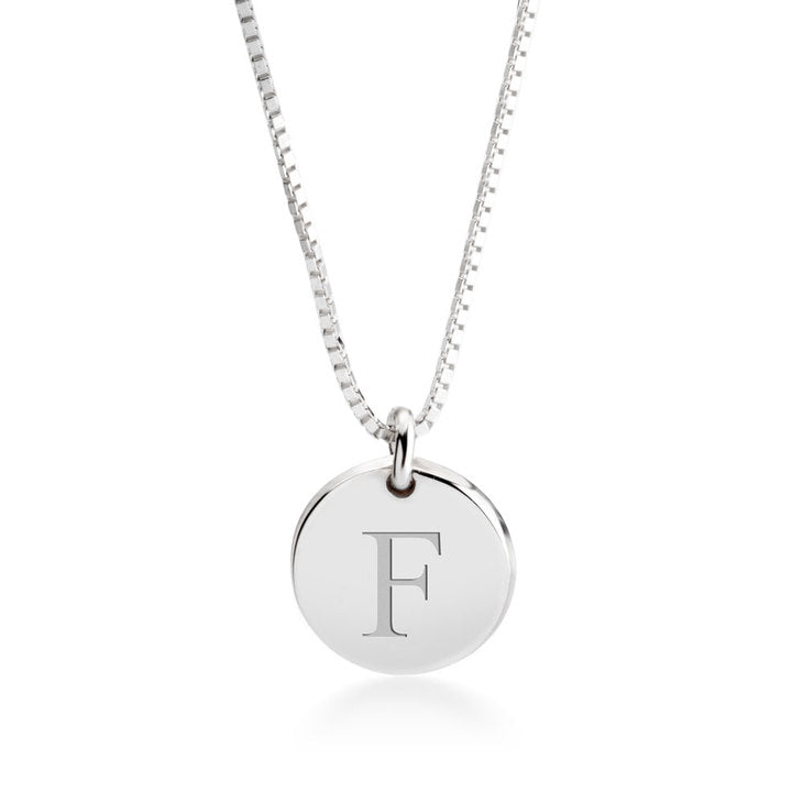 Engraved Letter Pendant Necklace